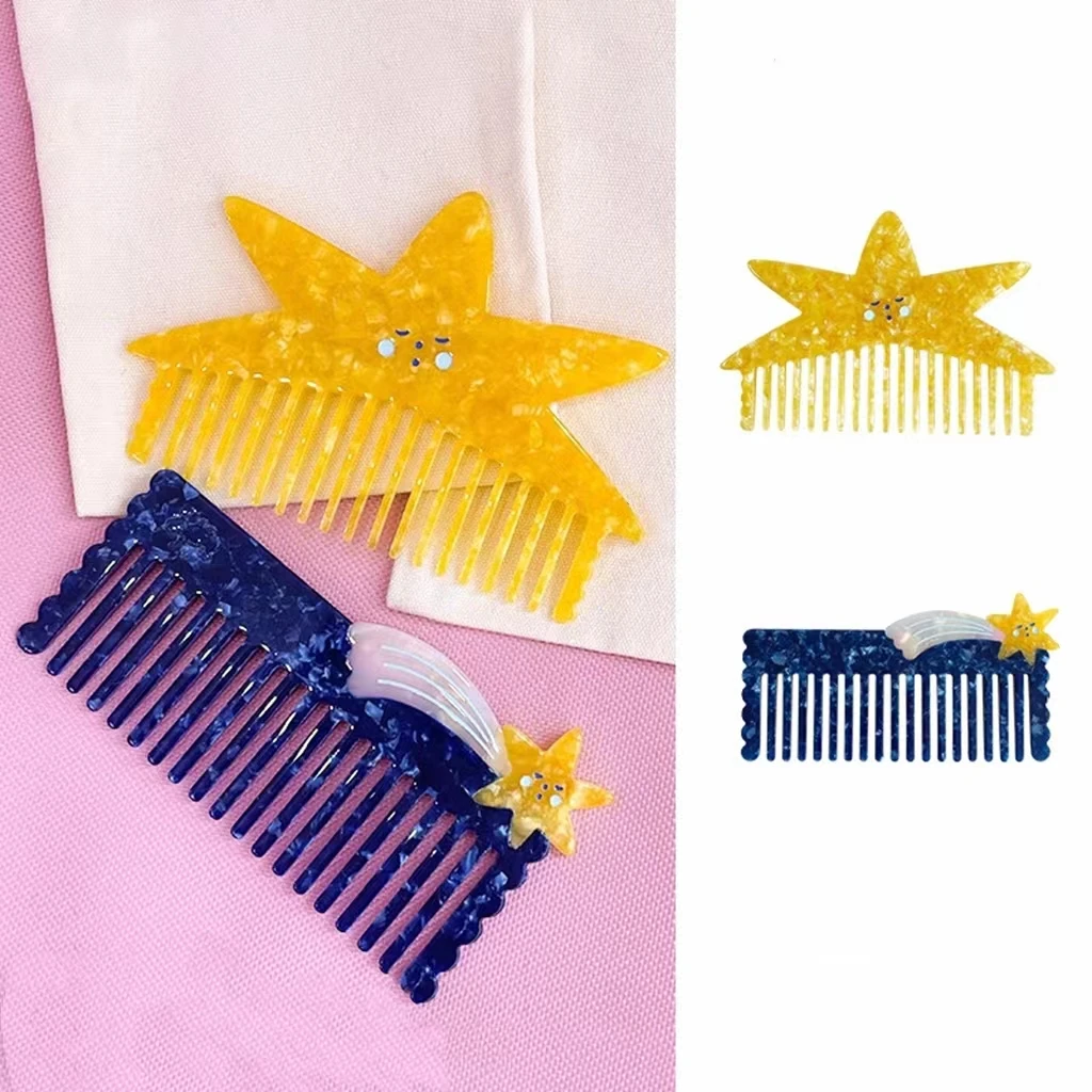 

Fashion Creative Star Hair Comb Acetate Hair Clip for Women Party Hairdress Hair Styling Tool Hair Brush Travel Accessories