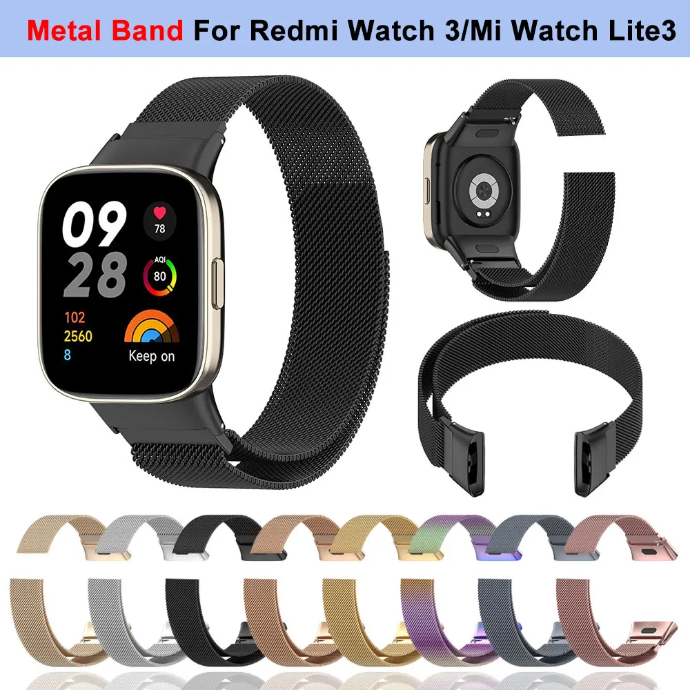 Фото Металлический ремешок для Redmi Watch 3, браслет, сменный ремешок для Redmi Mi Watch Lite3, ремешок из нержавеющей стали №1