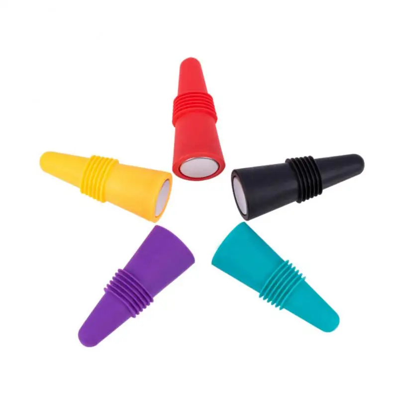 

2/4/5PCS Silicone Bottle Cap Closer Whisky Accessories Beer Wine Bottle Stopper Leak Proof Kitchen Bars Tools