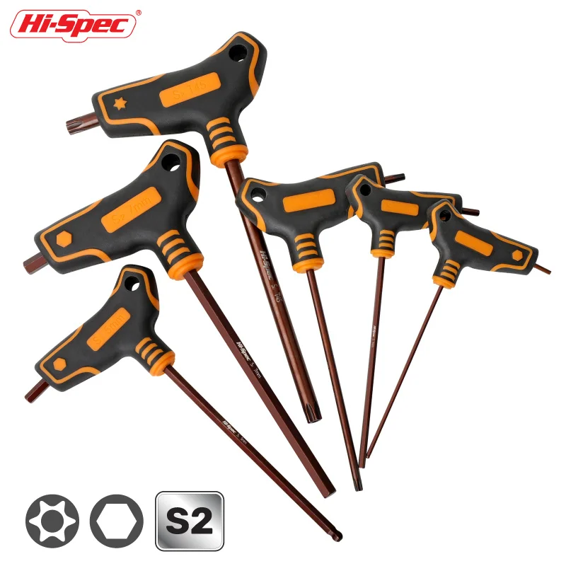 

Шестигранный ключ Hi-Spec с Т-образной ручкой, шестигранный ключ с плоской/шаровой/звездообразной головкой, шестигранный Универсальный адапте...