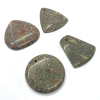 natural stone round charms for jewelry making diy necklace earrings accessories reiki gem triangle bell shape pendants 5pcs