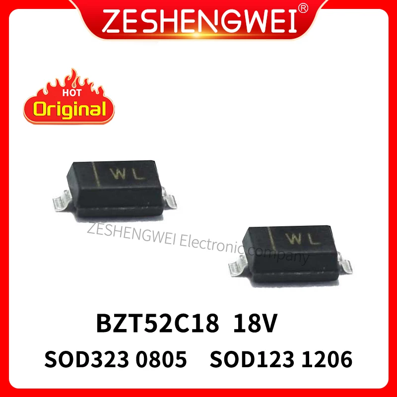 

100PCS BZT52C18 WL 18V SOD-123 1206 SOD323 0805 Voltage Stabilized Diode In Stock