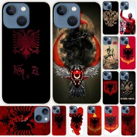 silicone soft coque shell case for apple iphone 13 12 11 pro x xs max xr 6 6s 7 8 plus mini se 2020 retro al albania flag eagle