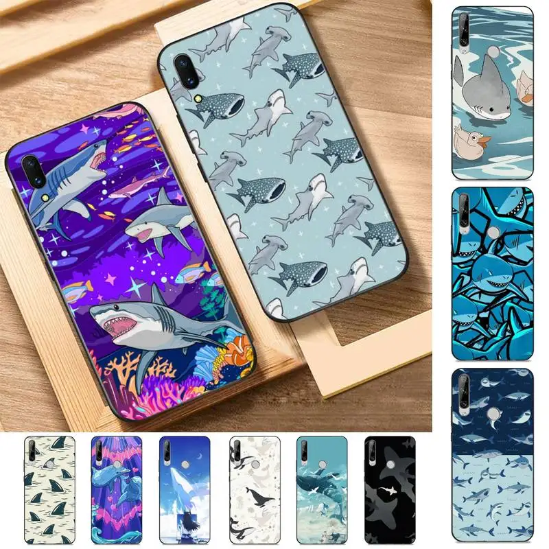 

Cute Shark Phone Case for Huawei Y 6 9 7 5 8s prime 2019 2018 enjoy 7 plus