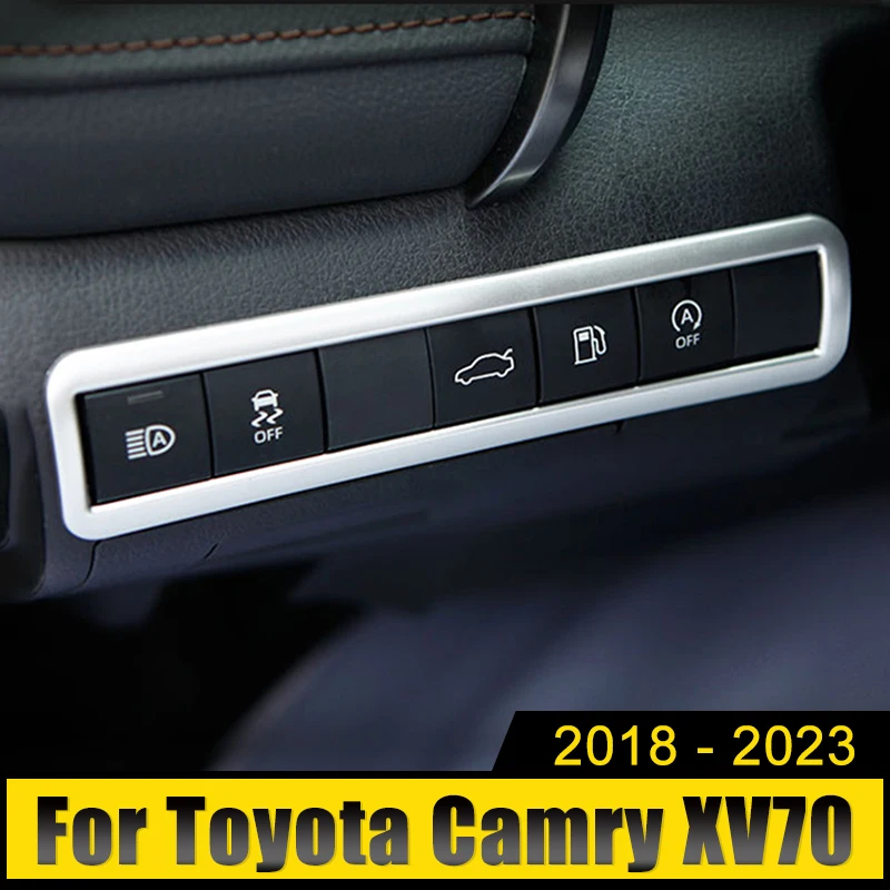 

ABS Car Headlight Adjustment Knob Switch Cover Trim Stickers Decoration Accessories For Toyota Camry XV70 2018-2021 2022 2023