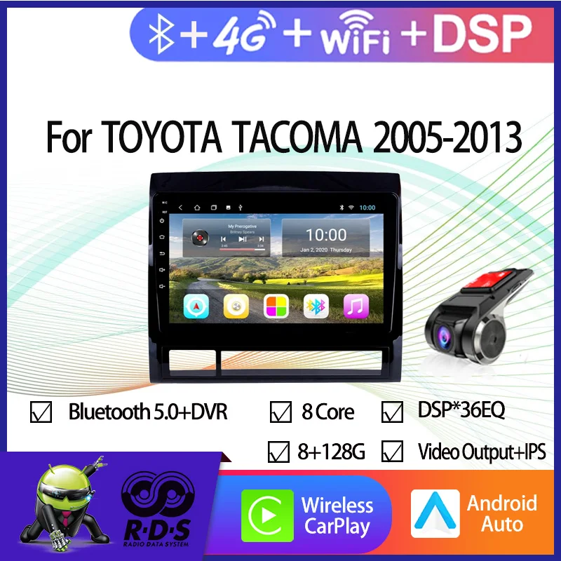 

Android Car Radio Stereo Multimedia Player For TOYOTA TACOMA 2005-2013 Car GPS Navigation With Wifi 4G AHD DSP BT CARPLAY