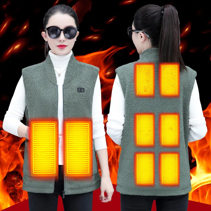 

New Women'S Constant Temperature Electric Waistcoat In Autumn Winter Usb Charging Heating Vest Warm Middle Aged Mother'S Coat
