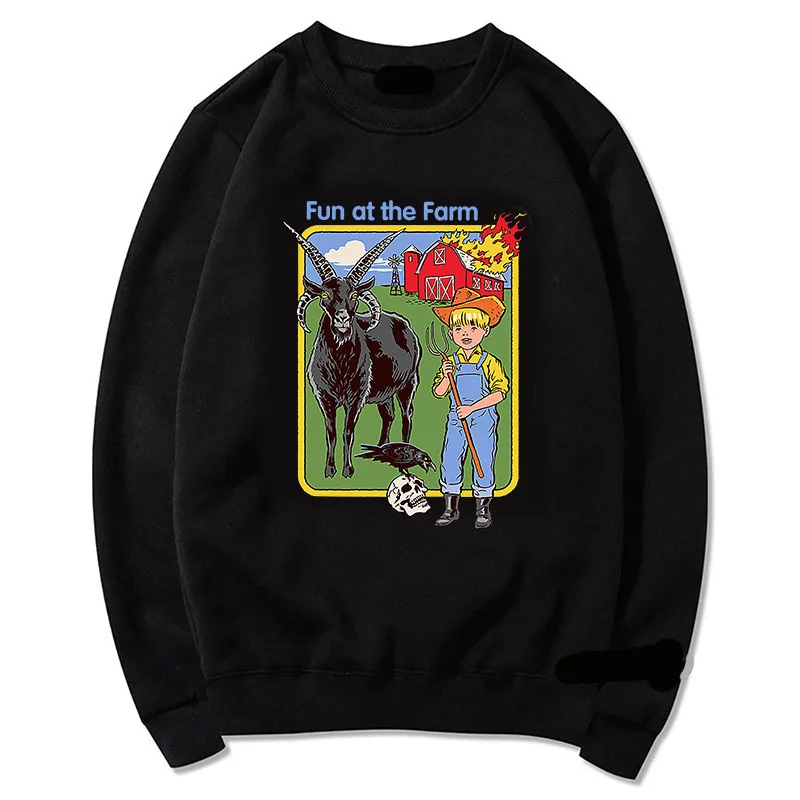 

Satan Demon Fun At The Farm Sweatshirt Scary Snake Hugs Boy Pattern Pullover Harajuku Tracksuit Men Hoodie Women Warm Jacket