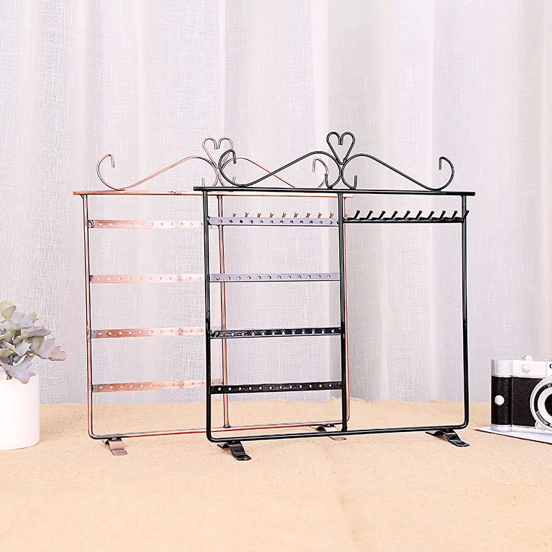 

New Metal 4 Tiers Earring Hanging Holder Jewelry Organizer Tower Stand Display Rack Pendant Necklace Chain Jewelry Display Rack