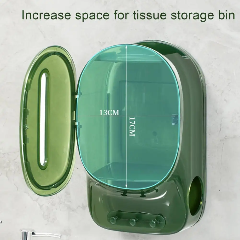 

Opening Tissue Holder Waterproof Wall Mount Tissue Holder Visible No Drill Adhesive Capacity Bathroom Napkin Organizer Dustproof