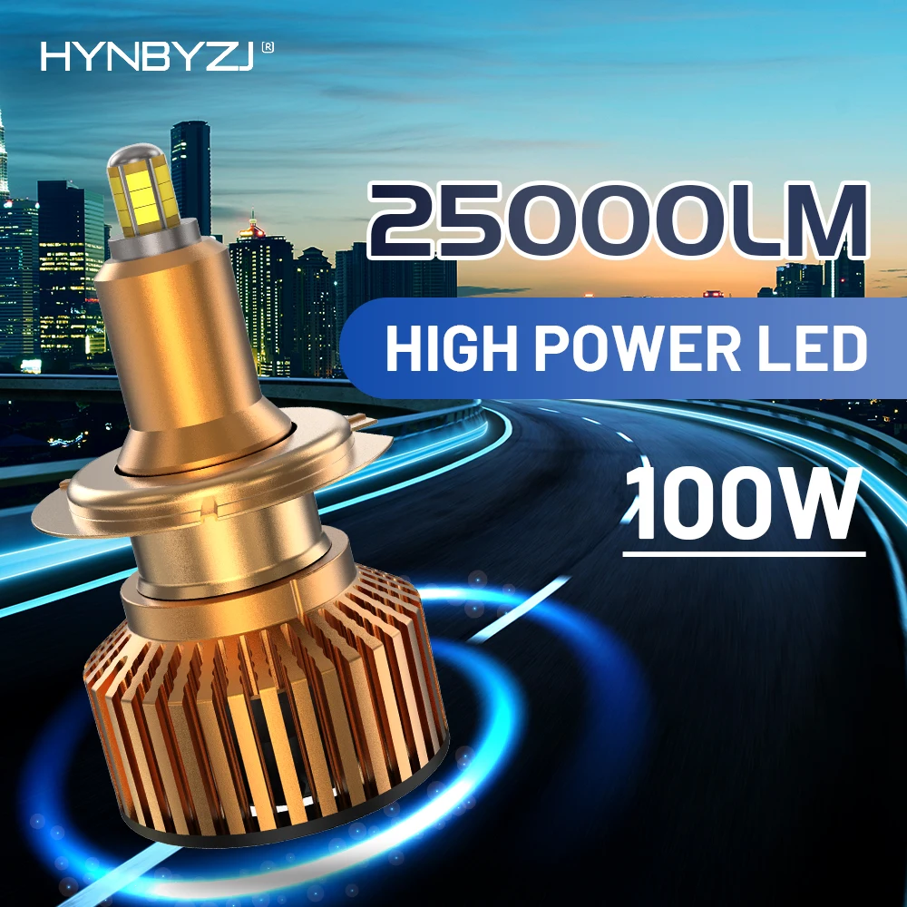 

HYNBYZJ 100W H7 Led Canbus 25000LM Headlight HB3 9005 HB4 9006 H1 H8 H11 LED Bulb 3D 360 Degree Turbo Lamp for Car 6500K