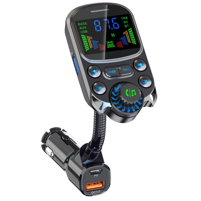 

Wireless In-Car Bluetooth-compatible FM Transmitter Radio Adapter 2.0" Display