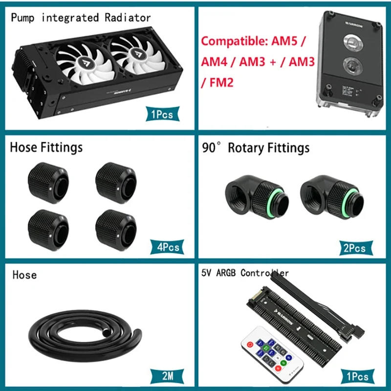 Вентилятор насоса BARROW CPU AIO 240 интегрированный комплект радиатора 17 Вт ШИМ-насос