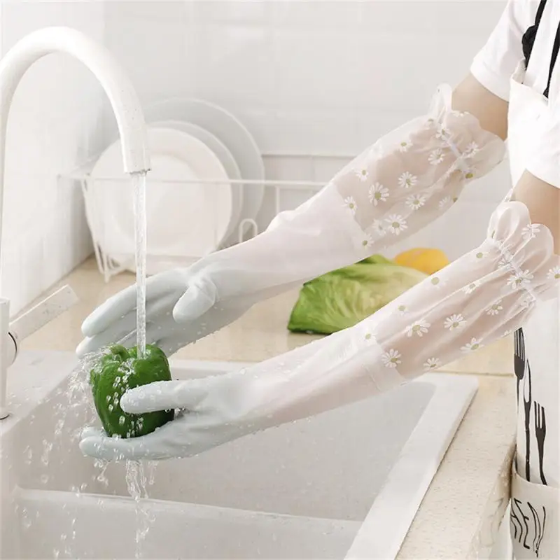 

1pair Mulitfuntion Waterproof Rubber Latex Dishwashing Gloves Kitchen Durable Cleaning Housework Chores Dishwashing Gloves Tools