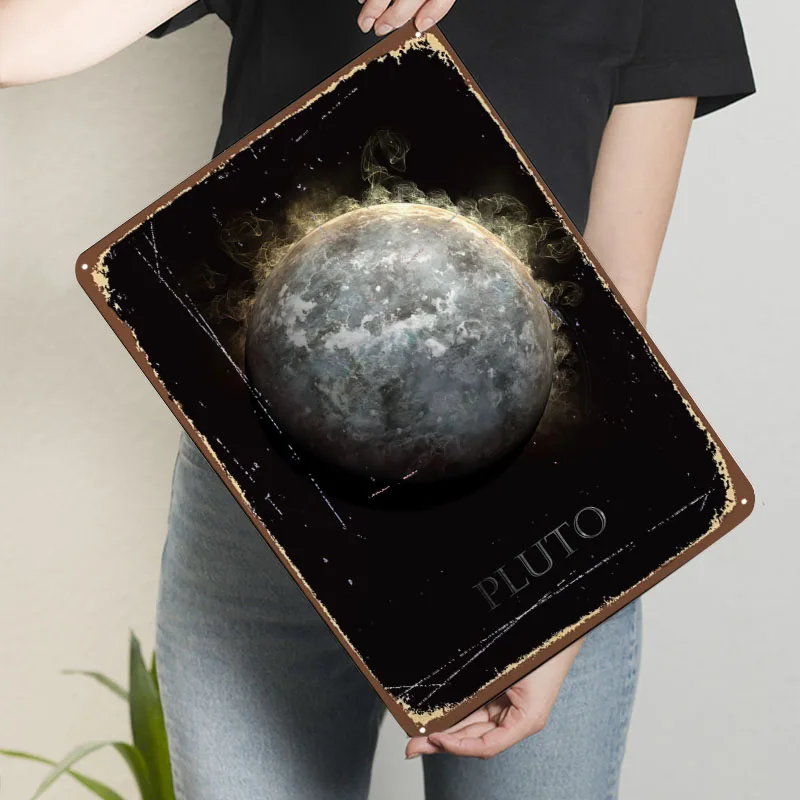 Плакат Плутон космический металлический знак современное украшение для дома