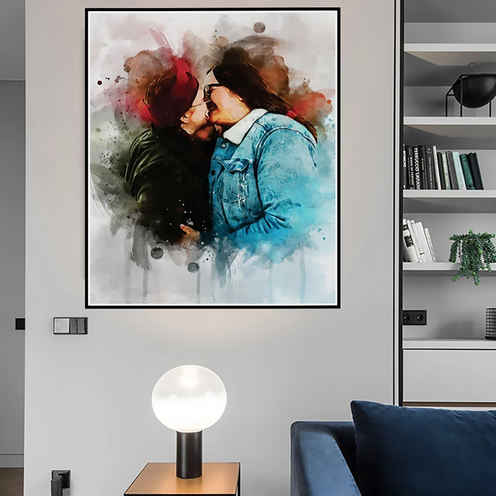 

Lesbian Couple Wedding Abstract Style Wall Art Poster And Prints Picture Canvas Painting Decoration Interior Room for Bedroom