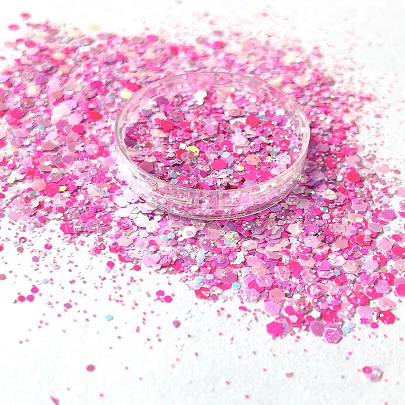 

50 г крупные блестящие розовые и желтые разноцветные Блестки для поделок в эпоксидной смоле кувшины подвески для дизайна ногтей