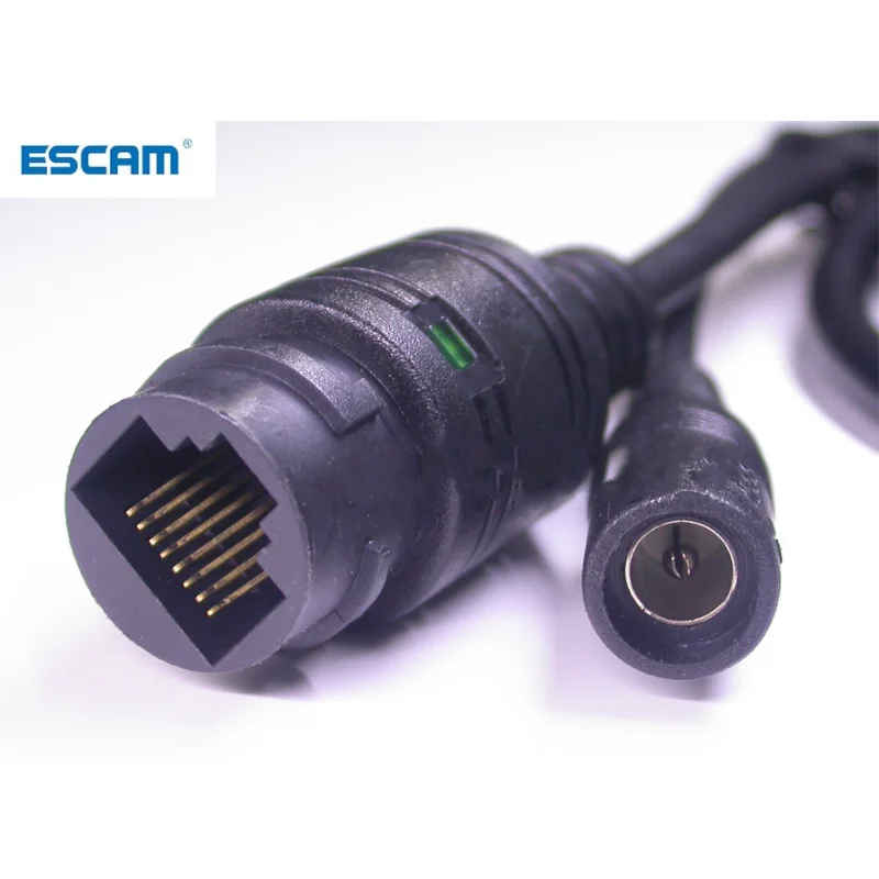 ESCAM LAN cable for CCTV IP camera board module (RJ45 / DC) standard type without 4/5/7/8 wires , 1x status LED