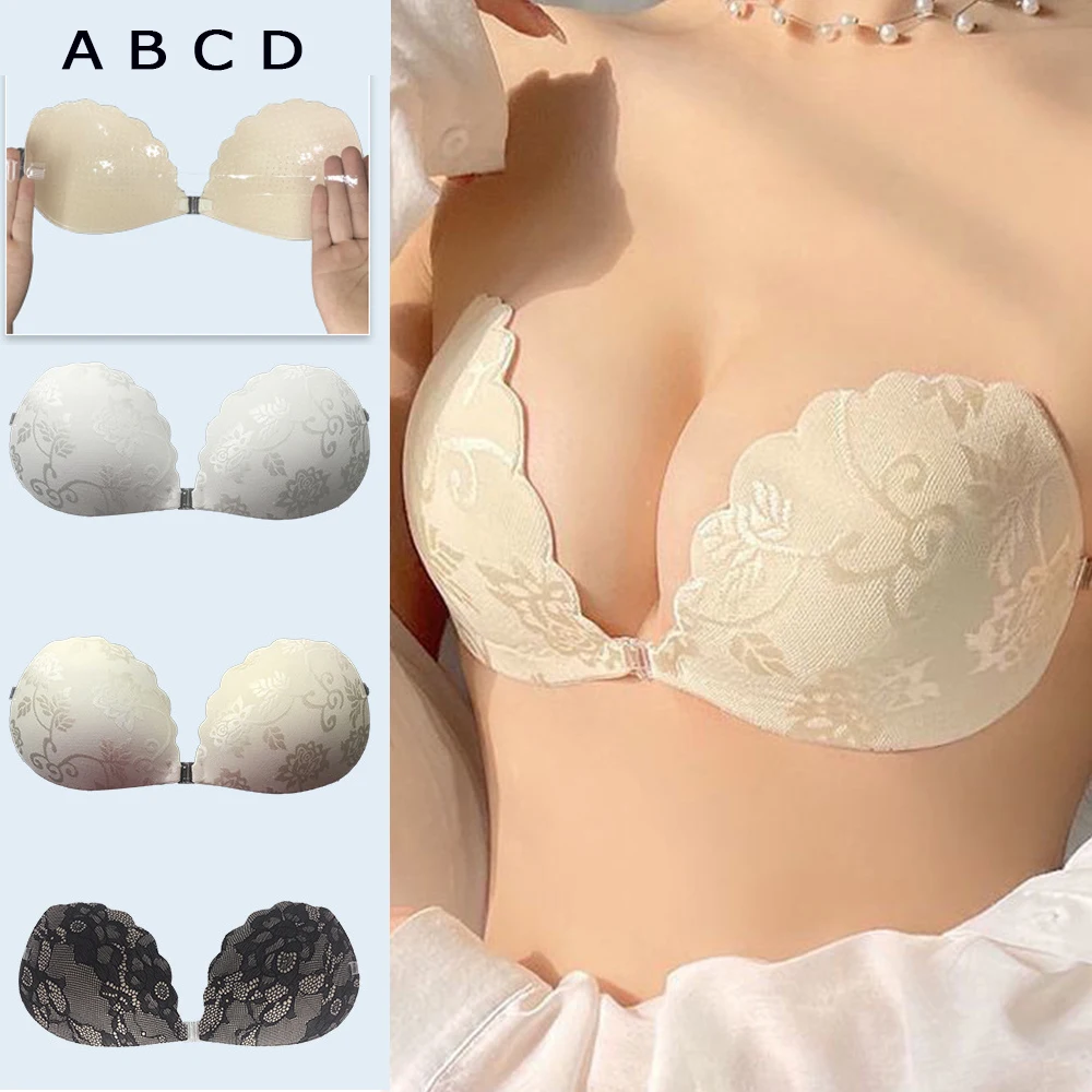 

Invisible Push Up Bra Reusable Lace Bust Nipple Cover Chest Self-Adhesive Silicone Sticky Padding Sexy Breast Petals Underwear