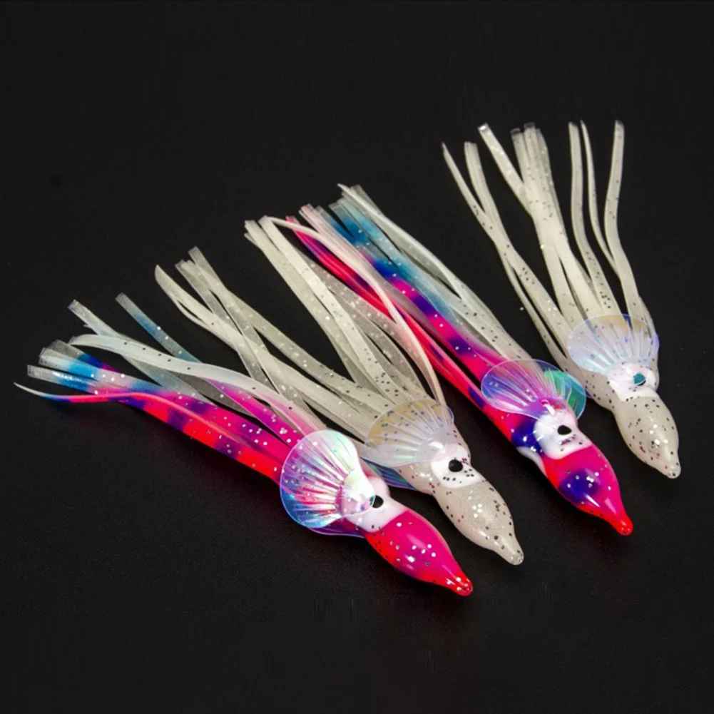 

Kits Squid Lure Saltwater Fish Skirts Jig Tackle Luminous Octopus Soft Travel 5/6/10cm Accessories For Fishing
