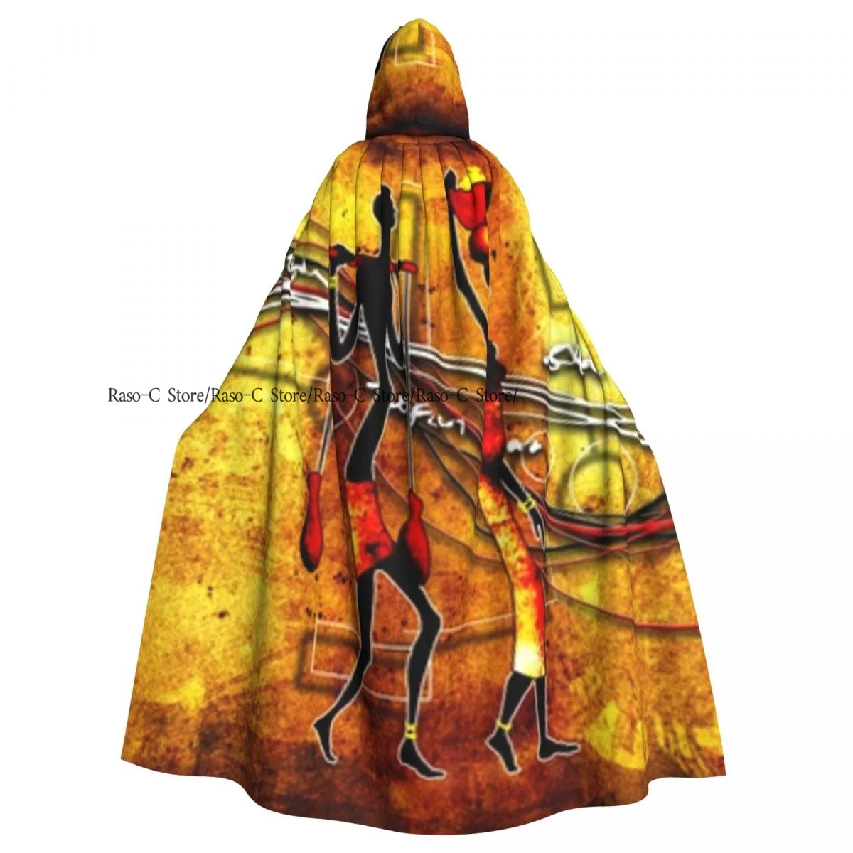 Плащ для взрослых накидка с капюшоном африканский этнический ретро винтажная