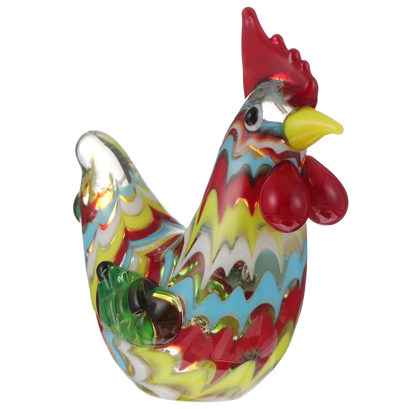 

Rooster Glass Figurine Chicken Animal Hand Blown Sculpture Statues Garden Playset Collection Statue Ornaments Ornament Figures