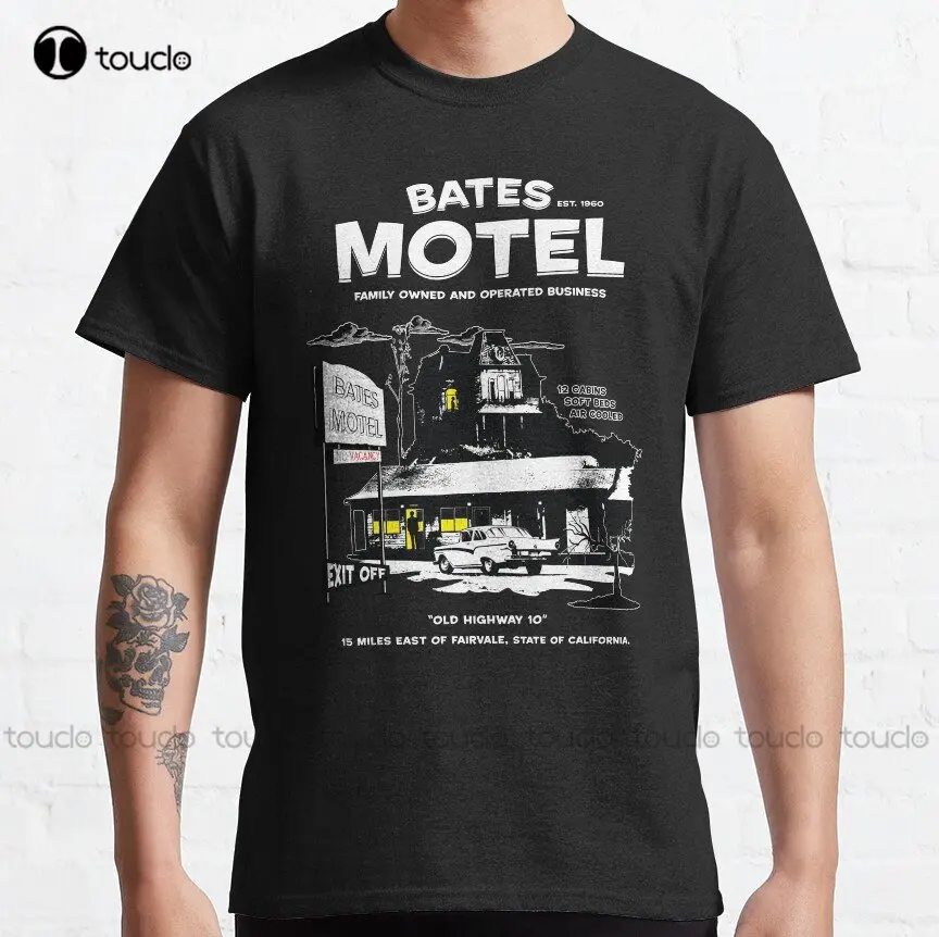 

Bates Motel - Open 24 Hours Halloween Hitchcock Classic T-Shirt Custom Aldult Teen Unisex Digital Printing Tee Shirts Xs-5Xl