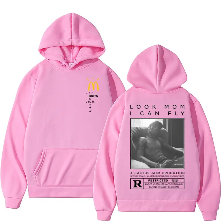 Travis Scott Look Mom I Can Fly Hip Hop Rapper Hoodie Classic Crew Cactus Jack Hoodie Rocky Tops Regular Men Women Sweatshirt