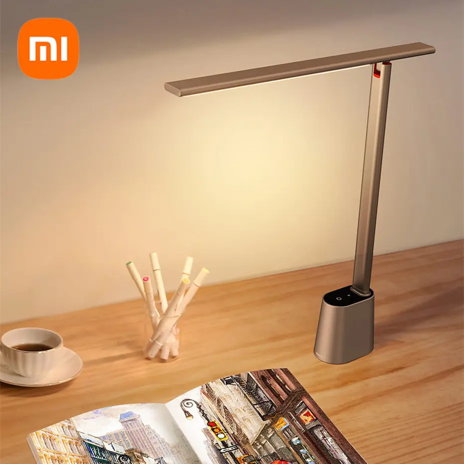 

Xiaomi Baseus LED Desk Lamp Eye Protection Study Dimmable LED Light Office Foldable Reading Table Lamp Smart Bedside Night Light