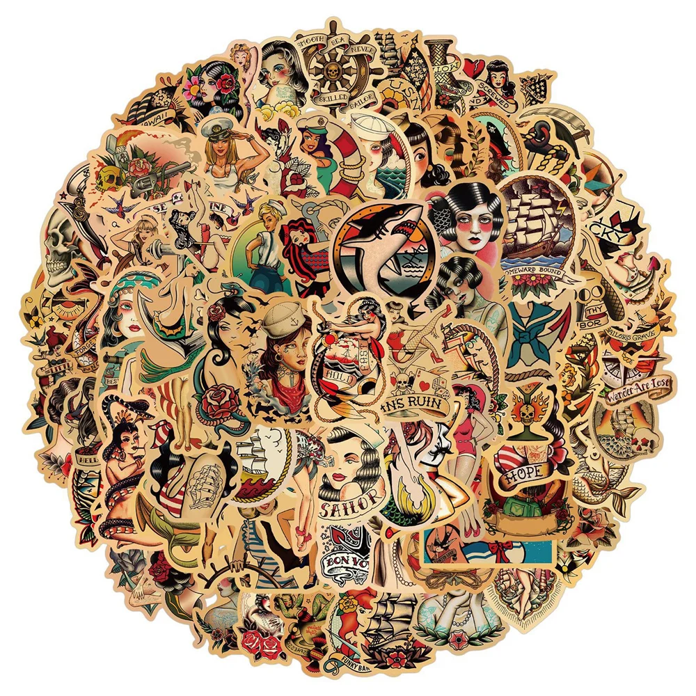 

10/30/50 шт., водонепроницаемые стикеры в стиле ретро