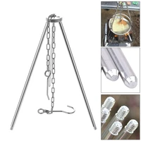 camping picnic cooking tripod hanging pot outdoor durable portable campfire picnic pot fire grill hanging tripod with bag