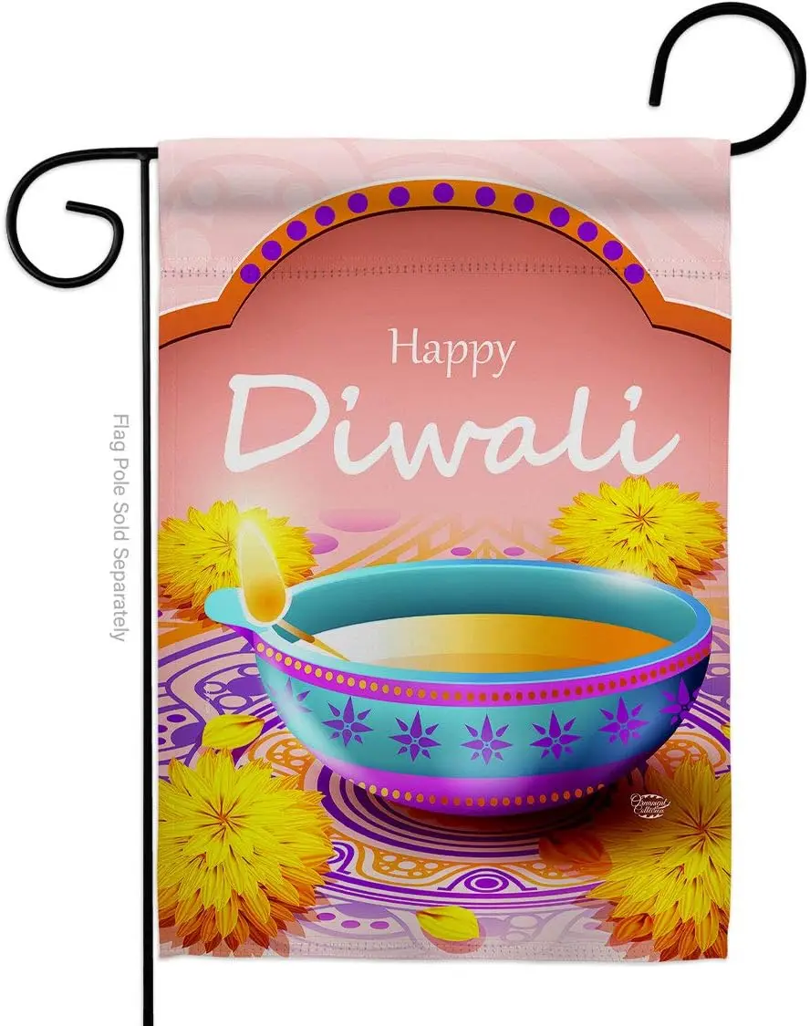 Счастливый садовый флаг Дивали празднование фестиваля Глубовидной волны Hindus