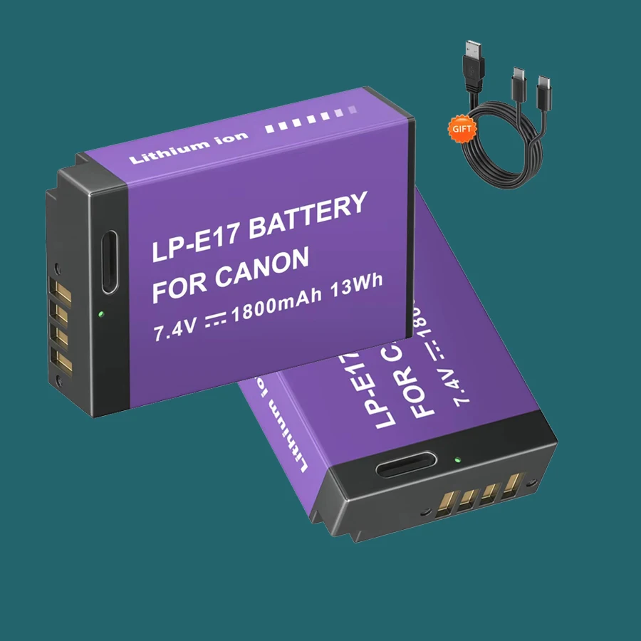 Зарядное устройство Type-C с двумя LCD-дисплеями и боксом для хранения аккумуляторов LP-E17 для Canon EOS M5, M6, 77D, 750D, 760D, T6i, T6s, 8000D, Kiss X8i (art.: 3920db2e4ec72) - 3920db2e4ec72