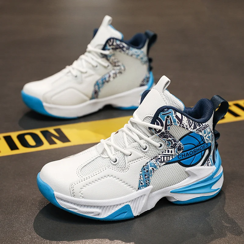 Size 31-40 Leather Kids Basketball Shoes Spring Children's Fashion Sports Shoes Non-slip Kids Sneakers Child Boys Tenis Shoes