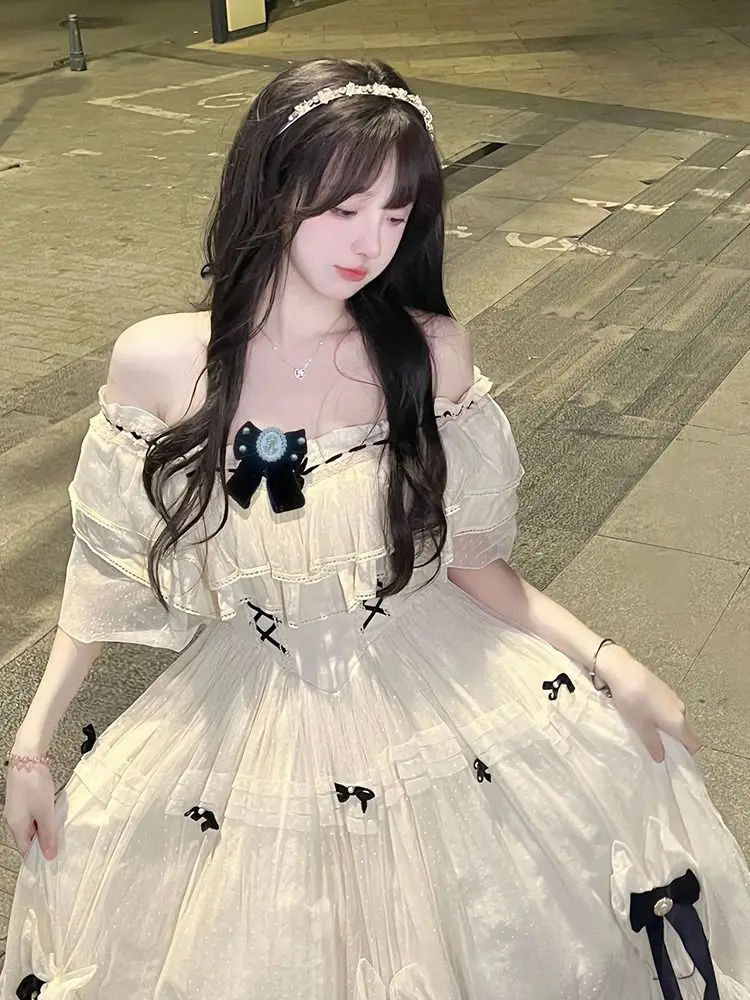 Винтажное элегантное платье макси в стиле &quotЛолита&quot женские платья с милым