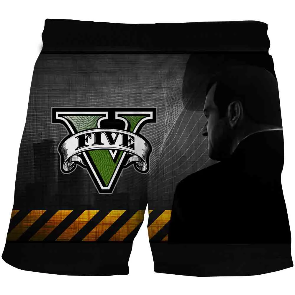 

Summer 3D Casual Shorts GTA 5 Grand Theft Auto Game Print Shorts Male Streetwear Punk Rock Rap Short Trousers Custom Plus Size