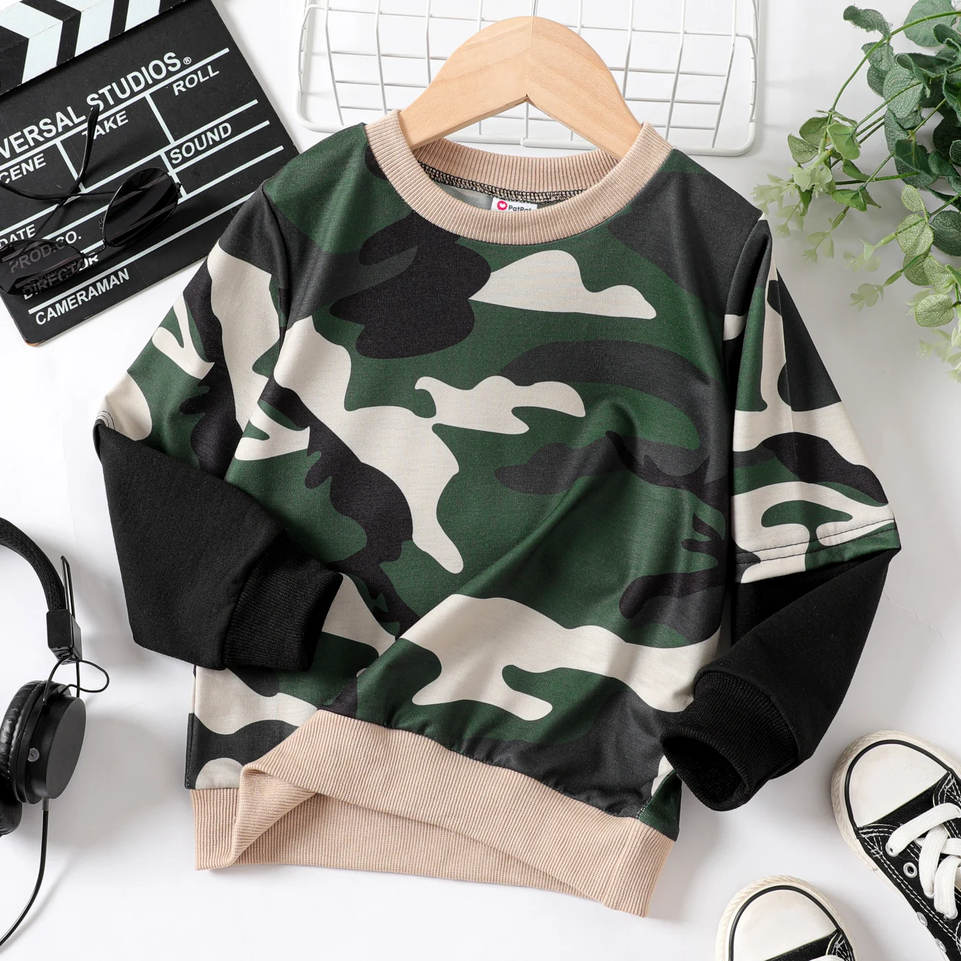 

PatPat Toddler Boy Camouflage Long-sleeve Sweatshirt
