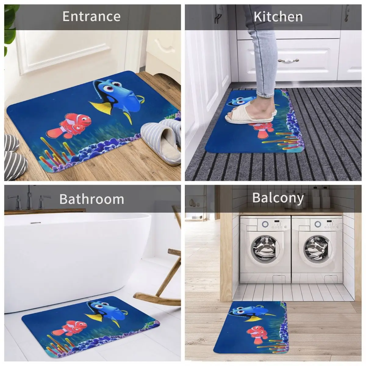

Door Mat Finding Nemo Decor 3D Rug Carpet Bathmat Anti-slip Entrance Living Room Home Kitchen Washable Bathroom Porch