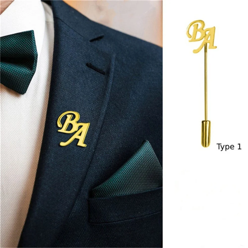 Custom Name Cufflinks Personalized Buttons Men Luxury jewelry stainless Steel Customized Letter Logo belt buckle brooch sets new
