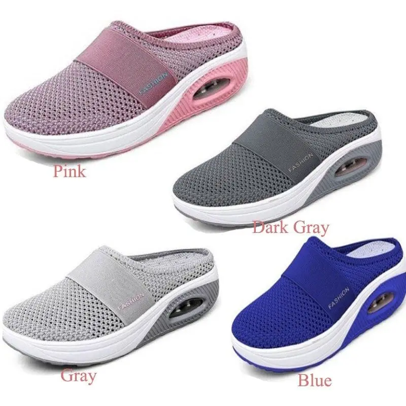 New Women Wedge Air Cushion Shoes Casual Increase Sandals Non-slip Platform Sandal For Breathable Mesh Outdoor Walking Slippers
