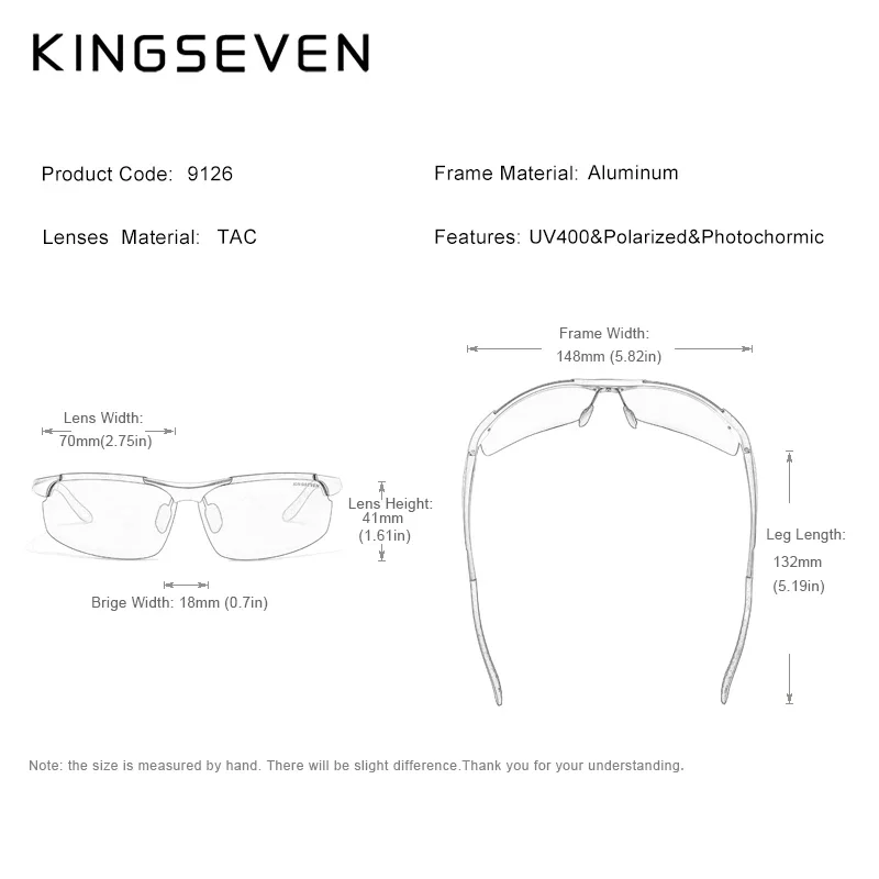 Мужские поляризационные солнцезащитные очки KINGSEVEN в алюминиевой оправе с
