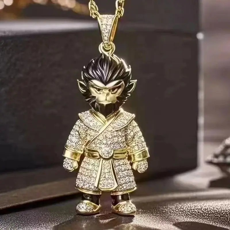 Ожерелье Wukong из 18-каратного золота с бриллиантами подвеска на заказ
