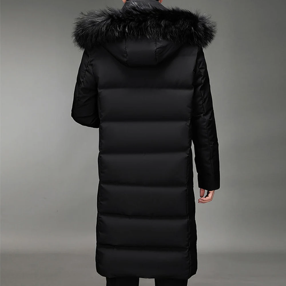 2022 New Men's Down Jacket Winter Thick Winter Length 90% Down Jacket Fur Hat Windproof Rainproof Winter Trench Coat 123 Coats