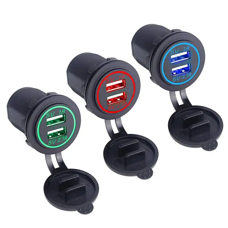 

Автомобильное зарядное устройство с двумя USB-портами, 12-24 В