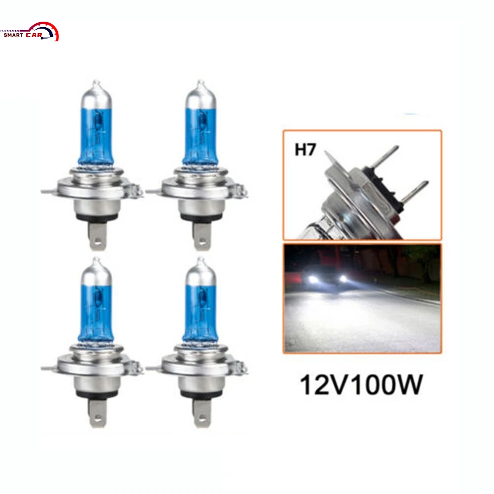 

4/2pcs White Light Super Bright Car Xenon Halogen Lamp Headlight Fog Lamp Bulb H4 H1 H11 H7 Headlight Bulb Super Bright Car Acce
