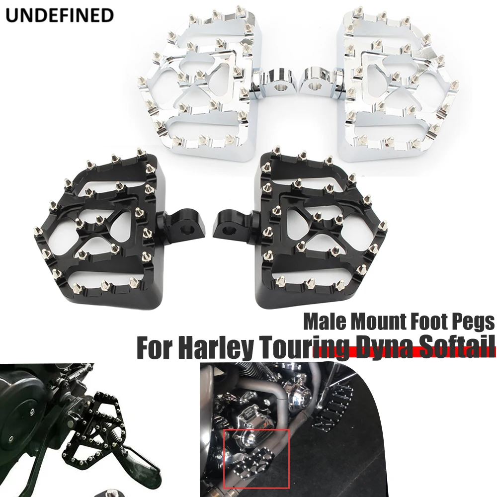 For Harley Sportster XL 1200 883 Dyna FXDF Softail Motorcycle MX Floorboards Offroad Bobber Wide Fat Foot Pegs Footrests Pedals