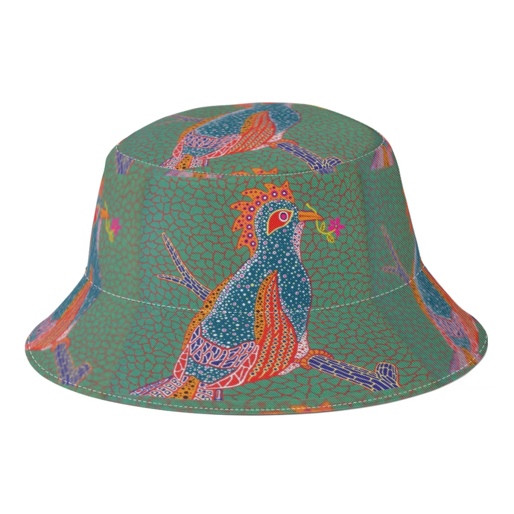 

2022 New Summer Yayoi Kusama Bird On A Branch Bucket Hats Abstract Dots Pop Art Streetwear Foldable Bob Fishing Hats Sun Hat