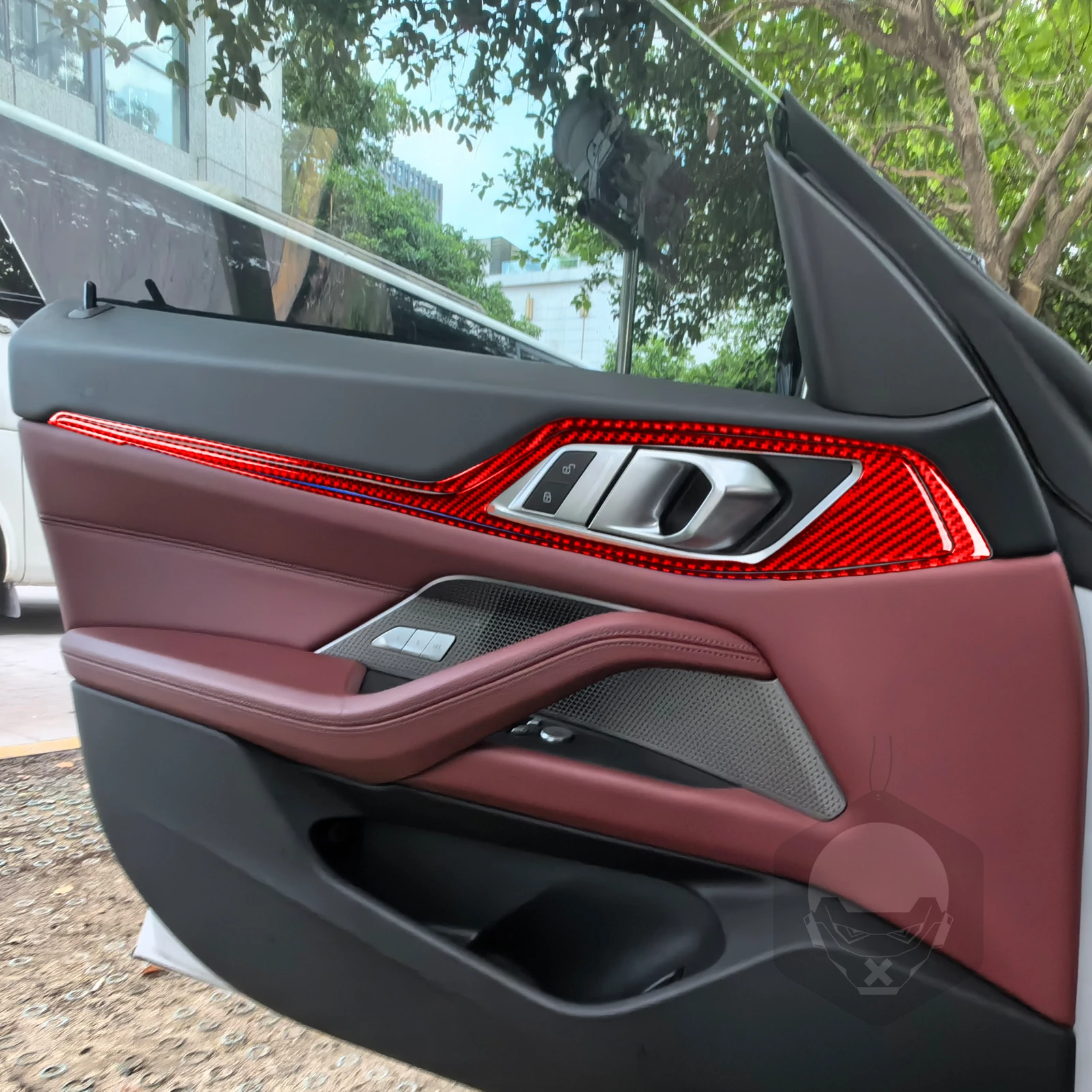 Для BMW 4 серии G22 G23 G26 2021-2024 настоящий красный бампер из углеродного волокна крышка