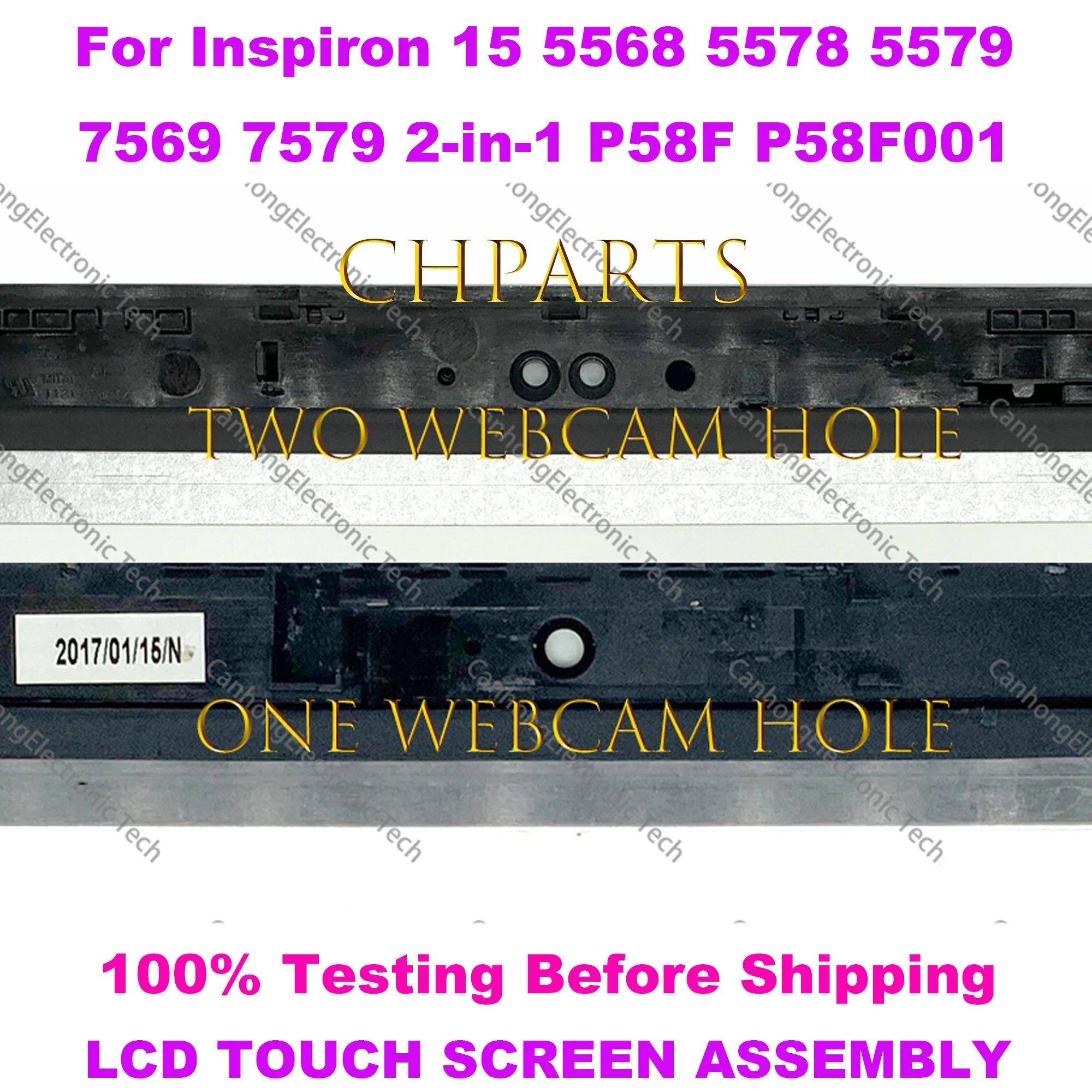 15.6&quot FHD 1920*1080 For Dell Inspiron 15 5568 5578 5579 7569 7579 P58F P58F001 Touch Screen Display Assembly LCD Replacement |