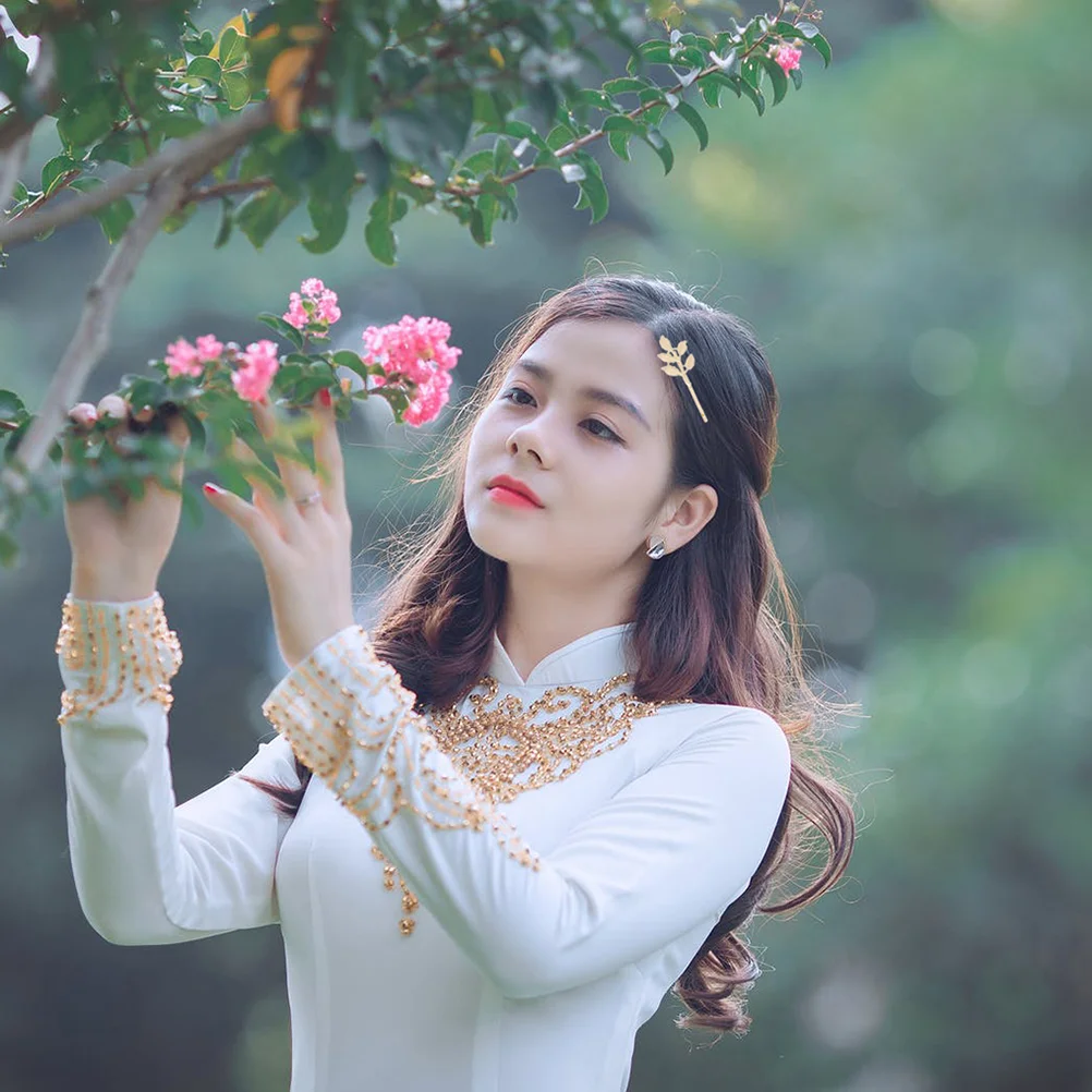 

10pcs Alloy Leaf Hairpins Durable Hair Clips Elegant Barrette Fashion Headdress Hair Decoration for Girls